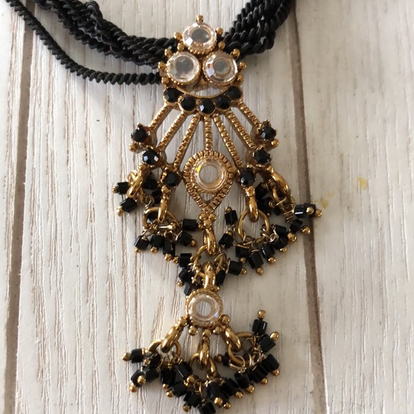 Indian Bollywood Style Black and Gold Necklace - Picture 2 of 4
